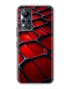 Чохол для Infinix Note 12 з картинкою «Червона глянцева сітка»
