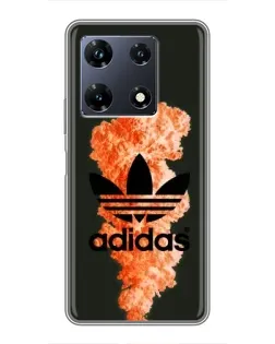 Чехол для Infinix Note 30 Pro с картинкой «Оранжевый дым Adidas»