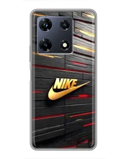 Чехол для Infinix Note 30 Pro с картинкой «Золотой Nike на металле»