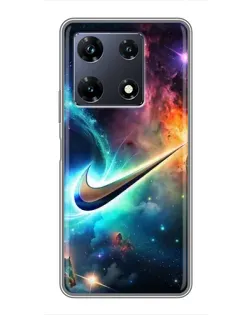 Чехол для Infinix Note 30 Pro с картинкой «Космический Nike Swoosh»