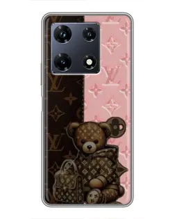 Чехол для Infinix Note 30 Pro с картинкой «Мишка в стиле LV»