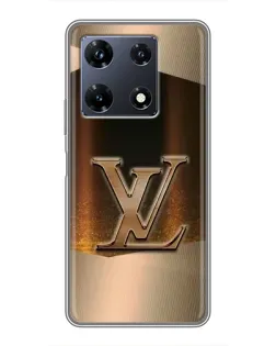 Чехол для Infinix Note 30 Pro с картинкой «LV — золотое сияние»