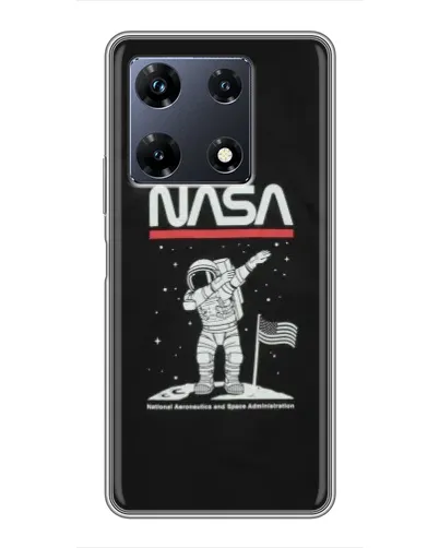 Чехол для Infinix Note 30 Pro с картинкой «NASA — шагаем по Луне»