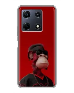 Чехол для Infinix Note 30 Pro с картинкой «Bored Ape в красном»