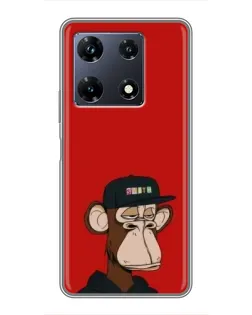 Чехол для Infinix Note 30 Pro с картинкой «Bored Ape — красный фон»