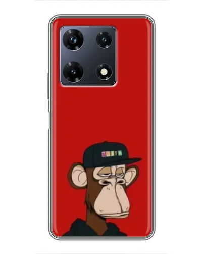 Чехол для Infinix Note 30 Pro с картинкой «Bored Ape — красный фон»