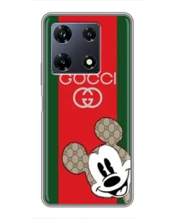 Чехол для Infinix Note 30 Pro с картинкой «Gucci — полосы и Микки»