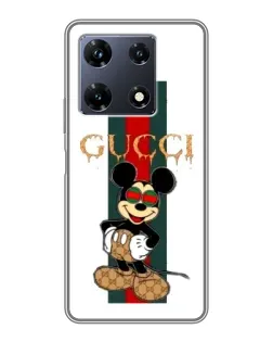 Чехол для Infinix Note 30 Pro с картинкой «Микки Маус Gucci — полосы»