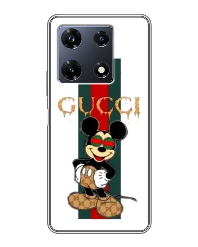 Чехол для Infinix Note 30 Pro с картинкой «Микки Маус Gucci — полосы»