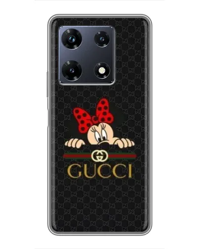 Чехол для Infinix Note 30 Pro с картинкой «Минни Маус Gucci — черный»