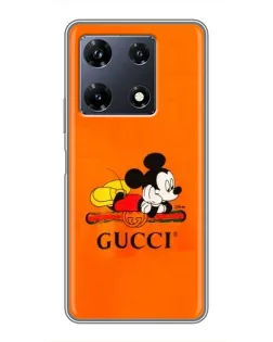 Чохол для Infinix Note 30 Pro з картинкою «Міккі Маус Gucci — помаранч»