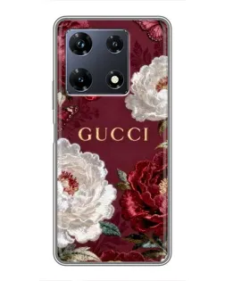 Чохол для Infinix Note 30 Pro з картинкою «Gucci — бордові троянди»