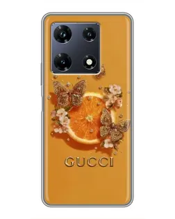 Чохол для Infinix Note 30 Pro з картинкою «Gucci — золоті метелики»