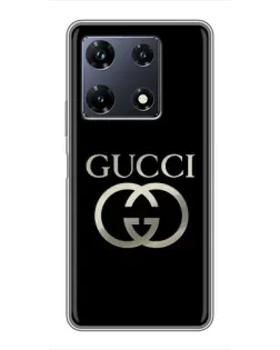 Чохол для Infinix Note 30 Pro з картинкою «Gucci — золото на чорному»