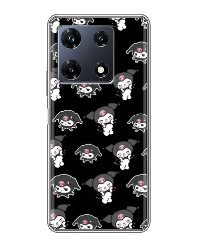 Чехол для Infinix Note 30 Pro с картинкой «Черный паттерн Kuromi»