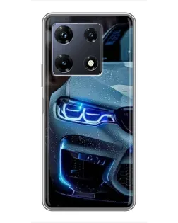 Чехол для Infinix Note 30 Pro с картинкой «Взгляд BMW с синими фарами»