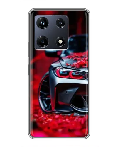 Чехол для Infinix Note 30 Pro с картинкой «Спортивная BMW и цветы»