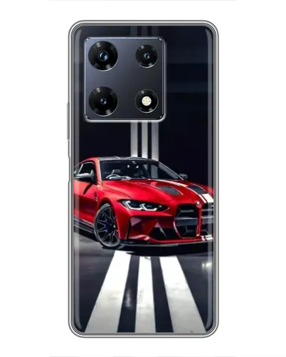 Чехол для Infinix Note 30 Pro с картинкой «Красная BMW на дороге»