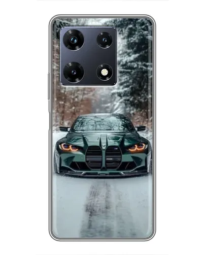 Чехол для Infinix Note 30 Pro с картинкой «BMW в зимнем лесу»