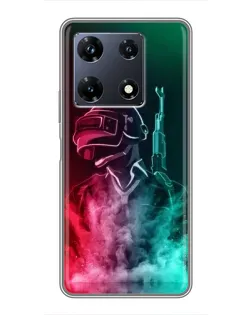 Чехол для Infinix Note 30 Pro с картинкой «PUBG — огненный воин»