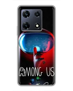 Чохол для Infinix Note 30 Pro з картинкою «Червоний імпостер — макро»