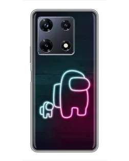 Чехол для Infinix Note 30 Pro с картинкой «Among Us неон-арт»