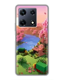 Чехол для Infinix Note 30 Pro с картинкой «Розовое дерево Minecraft»