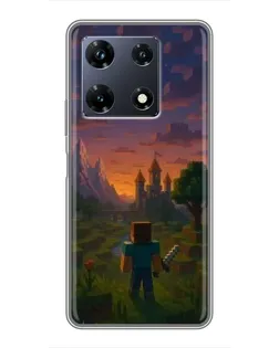 Чехол для Infinix Note 30 Pro с картинкой «Стив у башни»