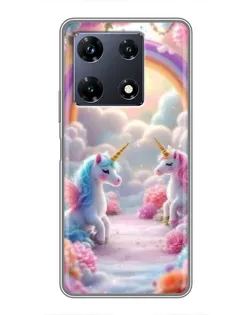 Чохол для Infinix Note 30 Pro з картинкою «Веселка і єдинороги» Чохол для Infinix Note 30 Pro з картинкою «Веселка і єдинороги»