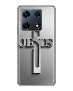 Чехол для Infinix Note 30 Pro с картинкой «Металлический крест Jesus»