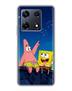 Чохол для Infinix Note 30 Pro з картинкою «Губка Боб та Патрік вночі» Чохол для Infinix Note 30 Pro з картинкою «Губка Боб та Патрік вночі»