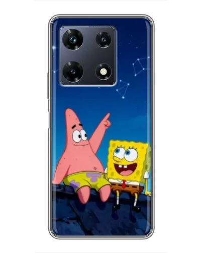 Чохол для Infinix Note 30 Pro з картинкою «Губка Боб та Патрік вночі»