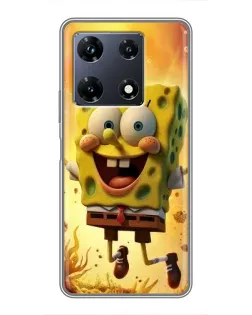 Чохол для Infinix Note 30 Pro з картинкою «Губка Боб стрибає»