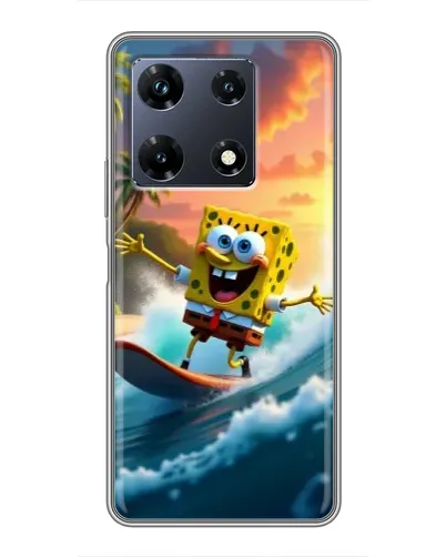 Чохол для Infinix Note 30 Pro з картинкою «Губка Боб серфінгіст»