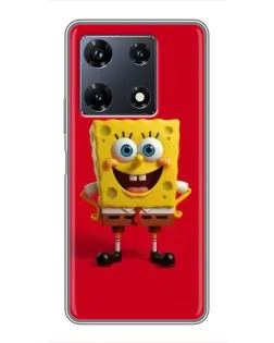 Чохол для Infinix Note 30 Pro з картинкою «Спанч Боб на червоному»