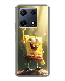 Чохол для Infinix Note 30 Pro з картинкою «Сяючий Спанч Боб»