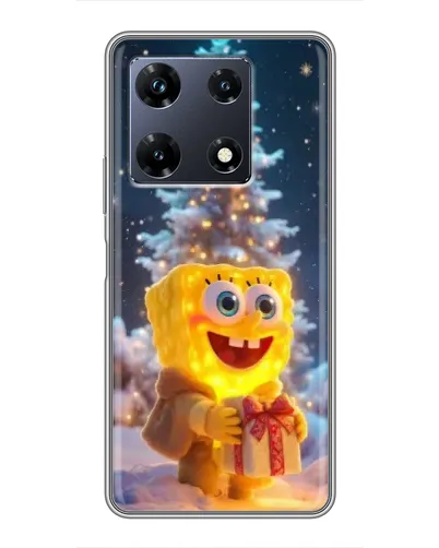 Чохол для Infinix Note 30 Pro з картинкою «Різдвяний Спанч Боб»