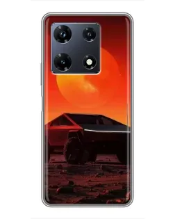 Чехол для Infinix Note 30 Pro с картинкой «Cybertruck на Марсе»