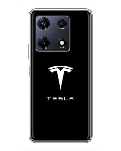 Чехол для Infinix Note 30 Pro с картинкой «Tesla White Logo»