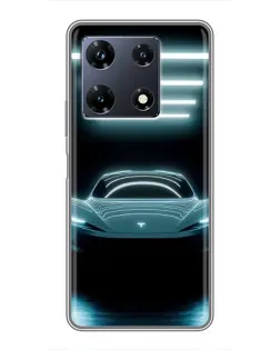 Чехол для Infinix Note 30 Pro с картинкой «Tesla в неоне» Чехол для Infinix Note 30 Pro с картинкой «Tesla в неоне»