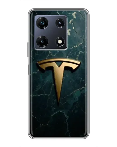Чехол для Infinix Note 30 Pro с картинкой «Мраморная Tesla Gold»