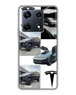 Чехол для Infinix Note 30 Pro с картинкой «Коллаж Cybertruck Tesla» Чехол для Infinix Note 30 Pro с картинкой «Коллаж Cybertruck Tesla»