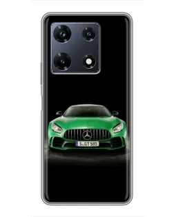 Чехол для Infinix Note 30 Pro с картинкой «Mercedes — неоновый лого»