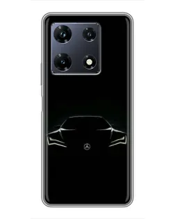 Чехол для Infinix Note 30 Pro с картинкой «Mercedes — силуэт авто»