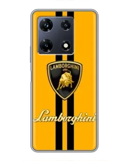 Чохол для Infinix Note 30 Pro з картинкою «Lamborghini Stripe жовтий»