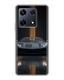 Чехол для Infinix Note 30 Pro с картинкой «Lamborghini золотые линии»