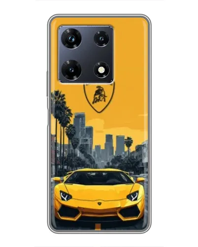 Чехол для Infinix Note 30 Pro с картинкой «Желтый Lamborghini город»