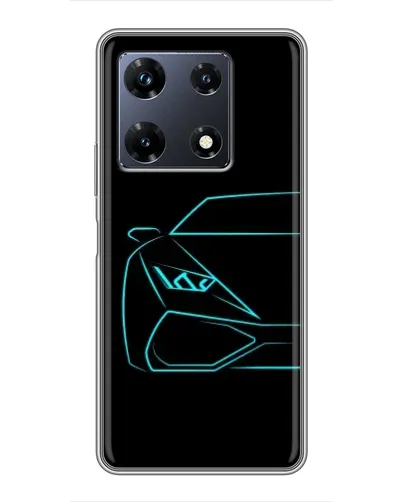 Чехол для Infinix Note 30 Pro с картинкой «Голубой силуэт Lamborghini»