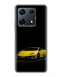 Чехол для Infinix Note 30 Pro с картинкой «Lamborghini желтый акцент»