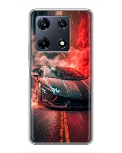 Чехол для Infinix Note 30 Pro с картинкой «Lamborghini красный дым»